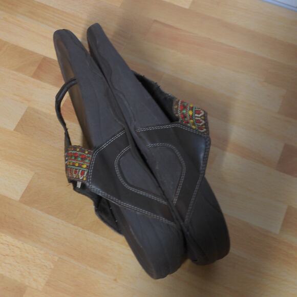 Skechers Brown Cali Tone Ups Sandals Flip Flops Boho Toe Post Thong - Size 7 - Picture 5 of 12